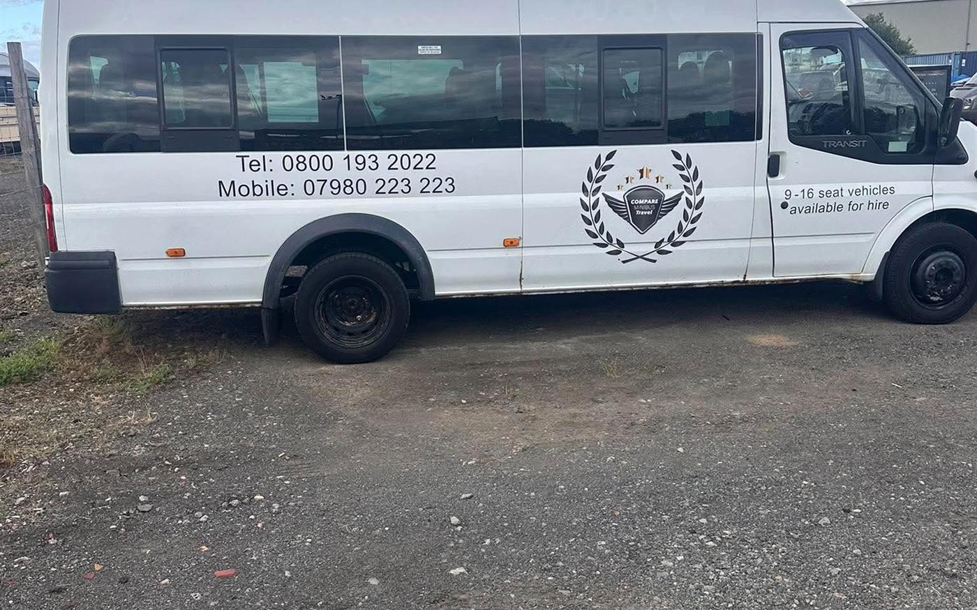 Compare Minibus Travel minibus arriving at Teesside International Airport